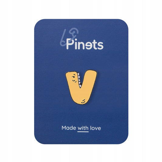 Litera V cu dinți - ac galben