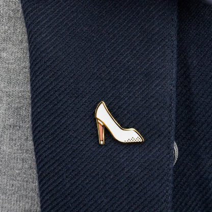 Broșă de nuntă - papuc alb - cadou de nuntă