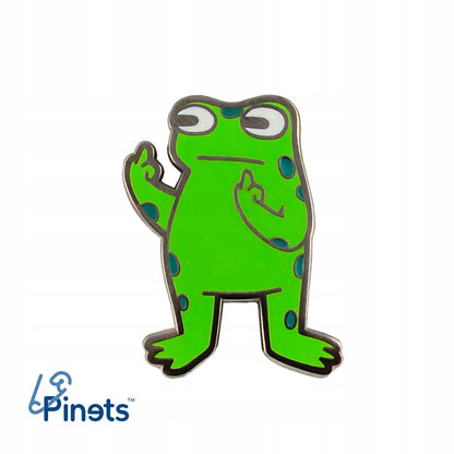 Broască rea care dă degetele mijlocii - Pin cool
