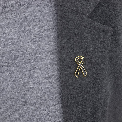 Panglică funerară neagră și aurie - insignă emailată pentru înmormântări sau doliu