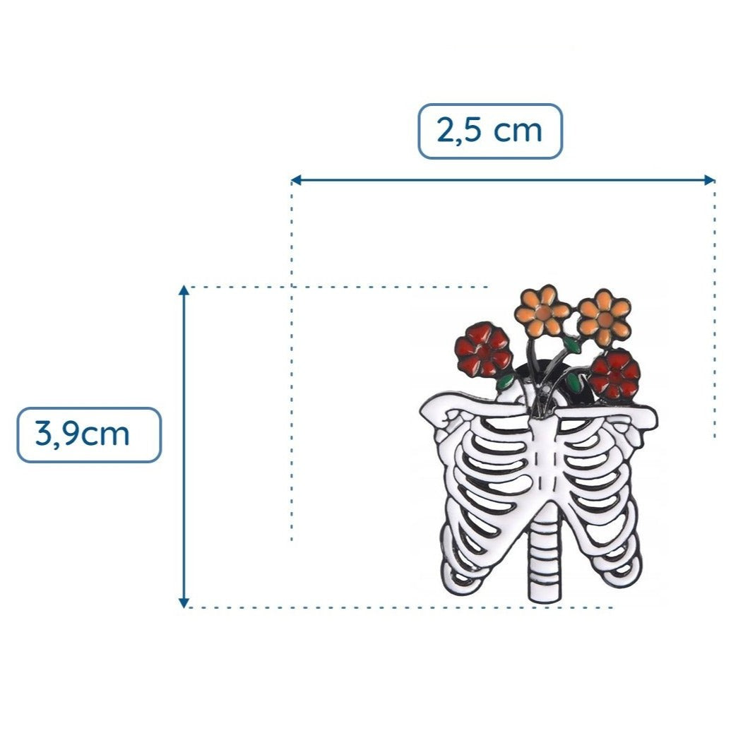 Schelet cu broșă de flori