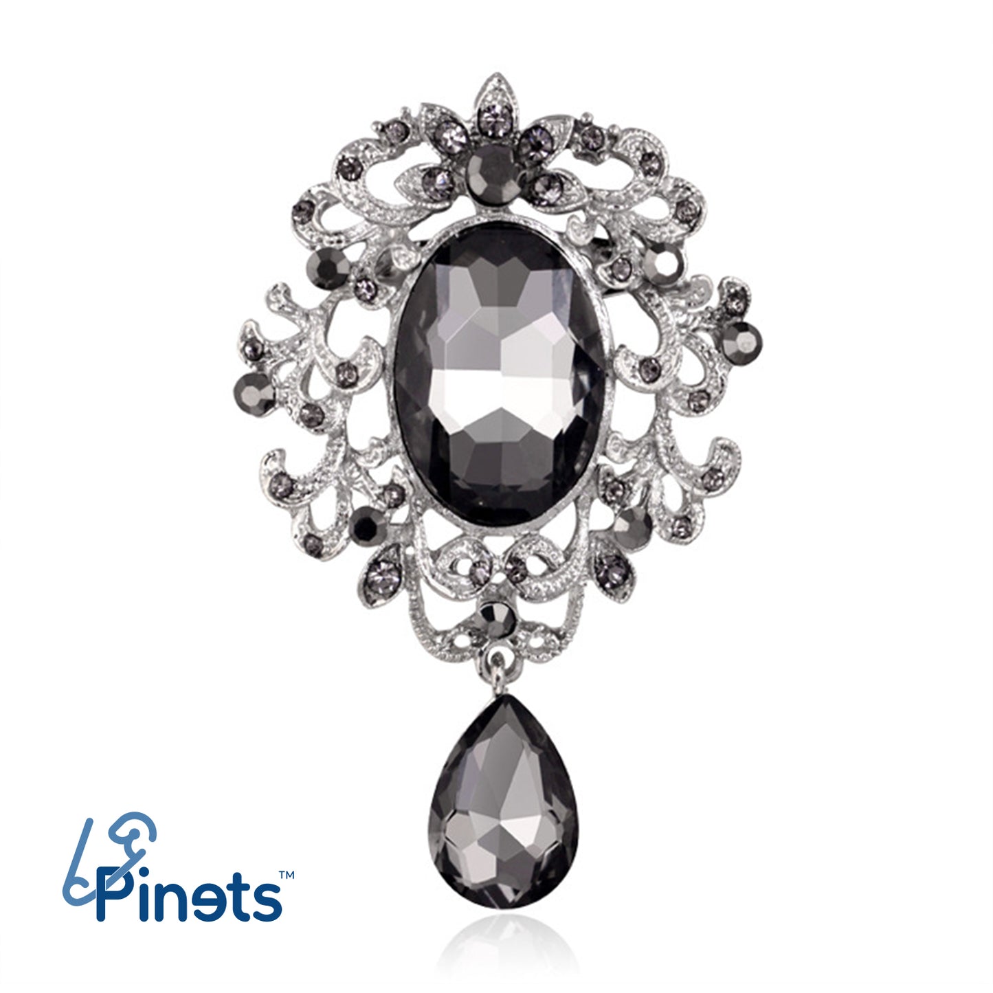 Broșă barocă cu zirconiu cubic