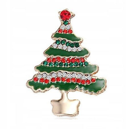 Broșă de brad de Crăciun cu zirconiu cubic