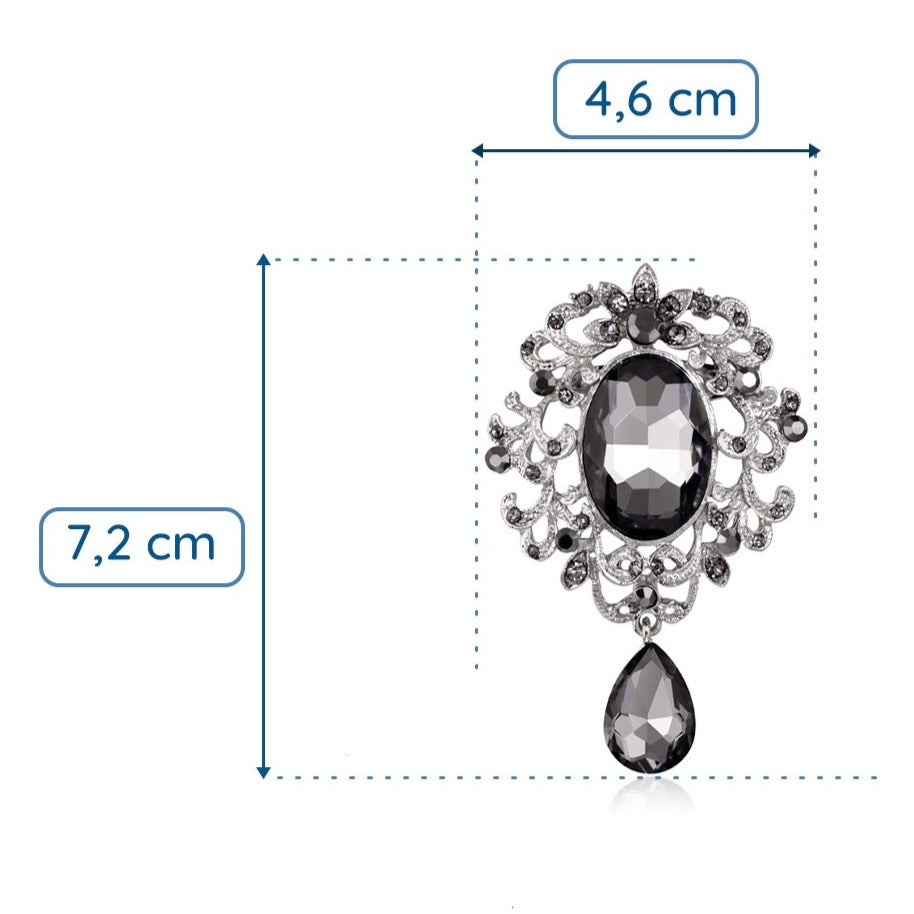 Broșă barocă cu zirconiu cubic