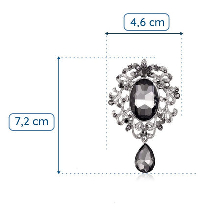 Broșă barocă cu zirconiu cubic