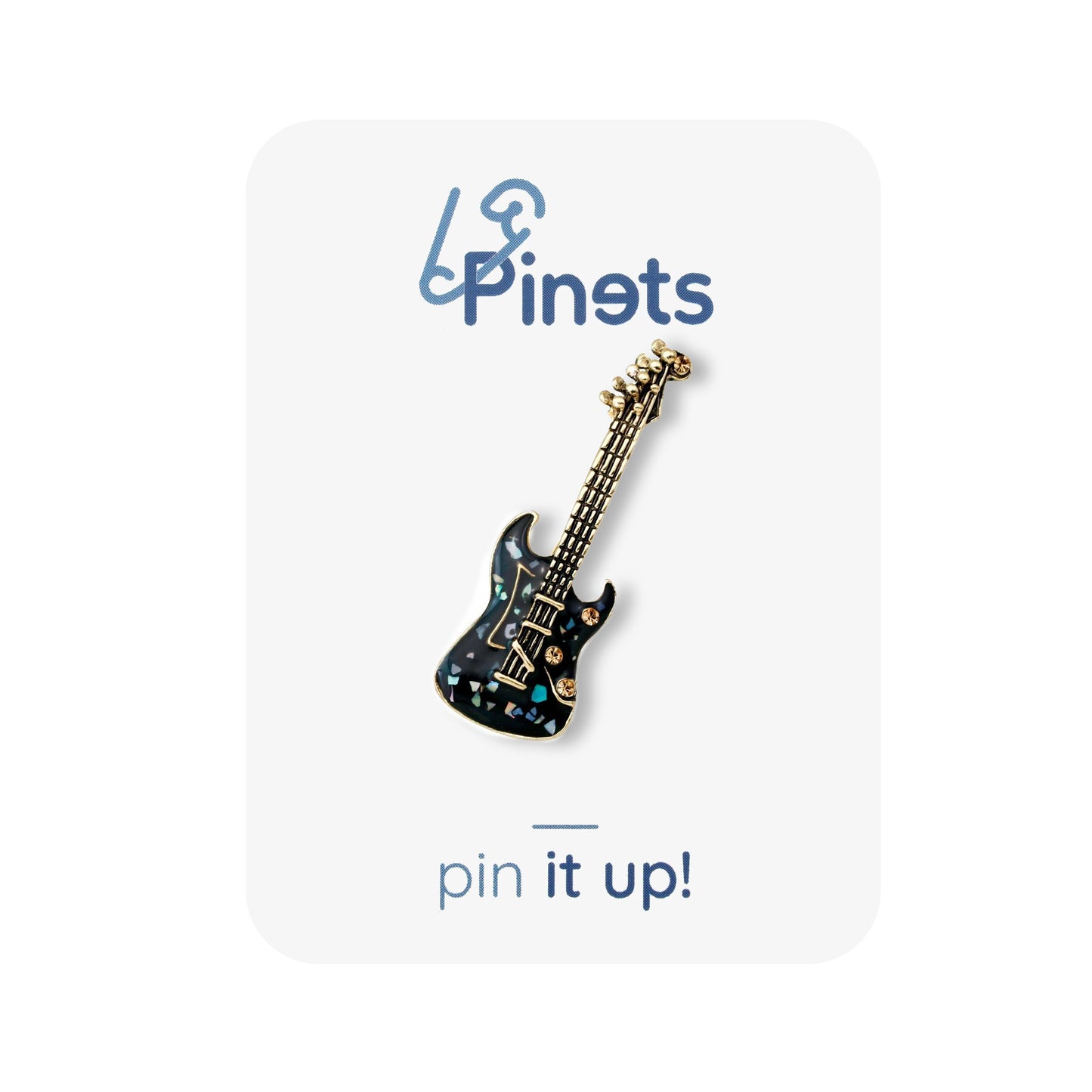 Gitara elektryczna czarna broszka - Pinets Polska