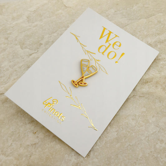 Insignă de nuntă - pahare de șampanie - cadou de nuntă