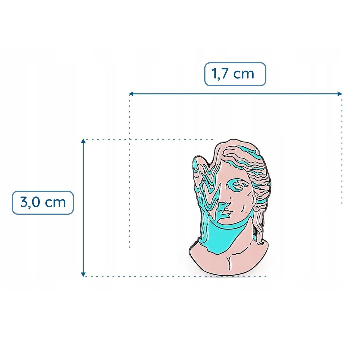 Broșă sculptură bust modernă