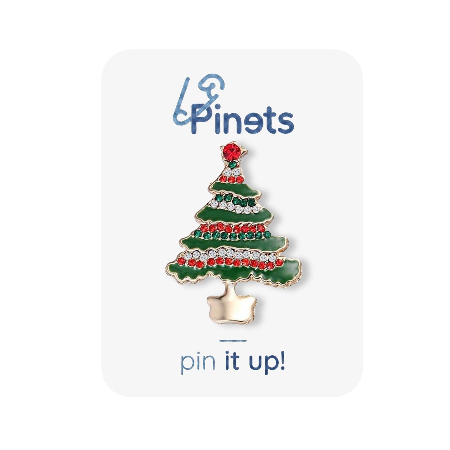 Broșă de brad de Crăciun cu zirconiu cubic