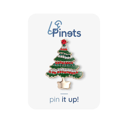 Broșă de brad de Crăciun cu zirconiu cubic