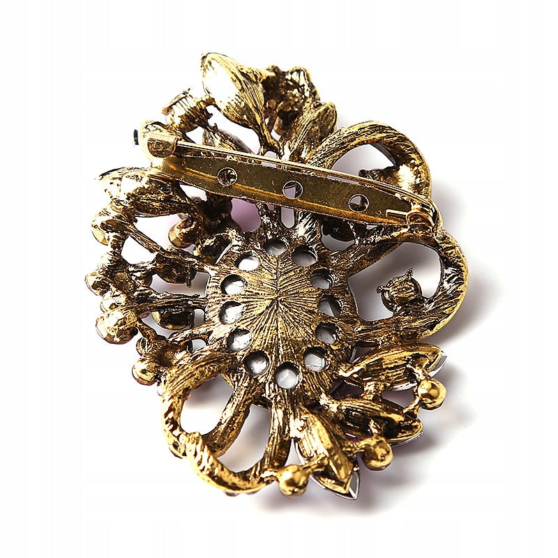 Broșă colorată cu zirconii