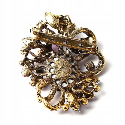 Broșă colorată cu zirconii