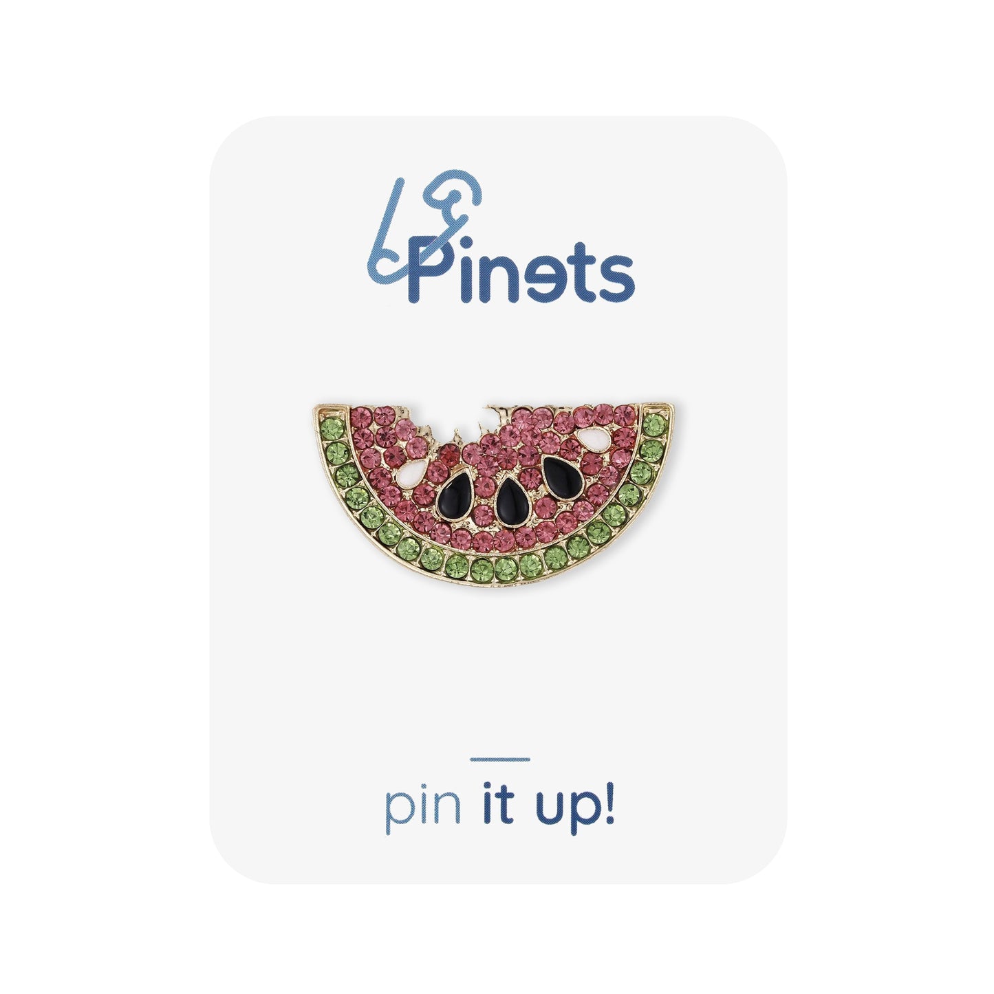 Broșă pepene verde cu zirconiu cubic