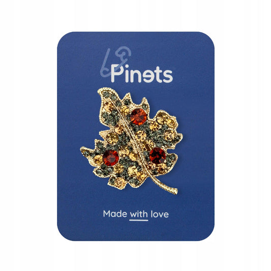 Broșă cu foiță de aur și zirconiu cubic