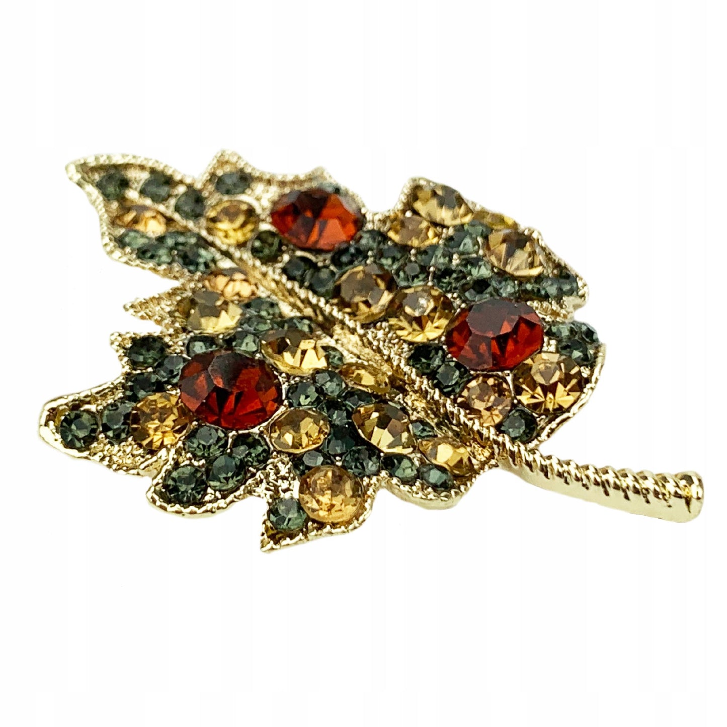 Broșă cu foiță de aur și zirconiu cubic