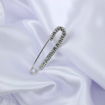 Broșă din argint cu zirconiu cubic - ac de siguranță decorat cu zirconiu cubic