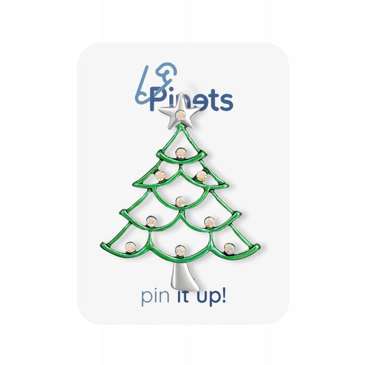 Brad de Crăciun cu zirconiu cubic - o broșă fermecătoare pentru sărbători