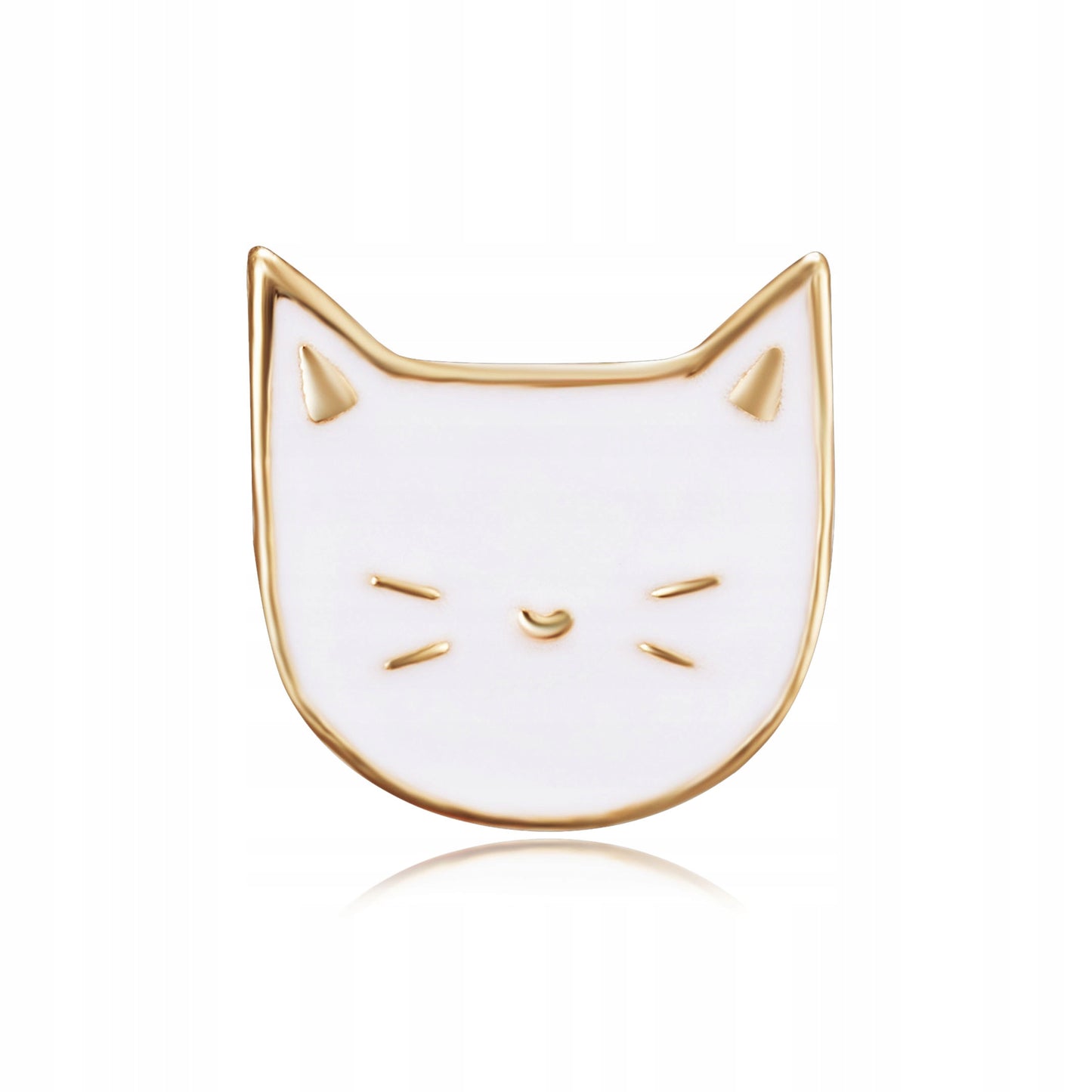 Broșă pisicuță din aur alb