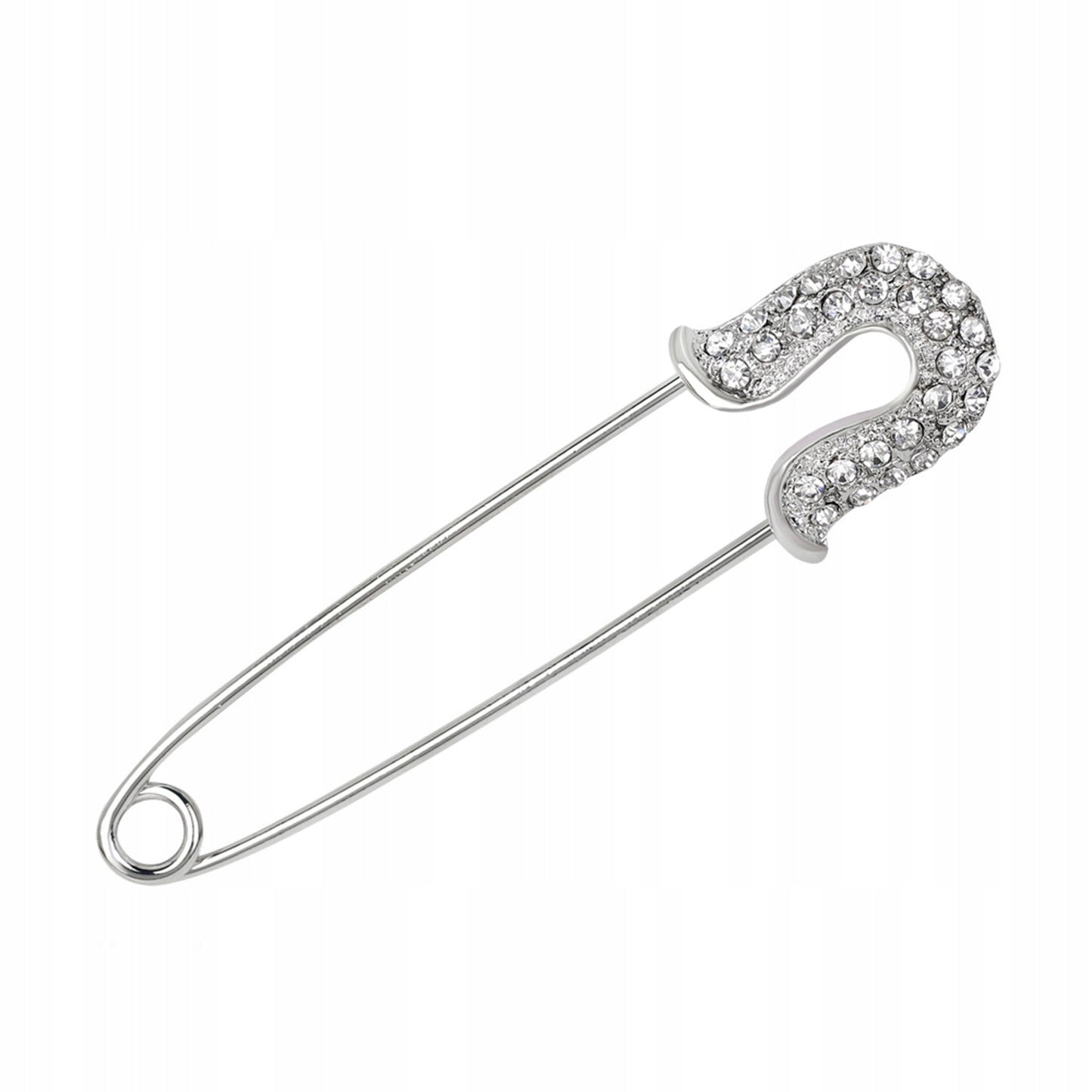 Broșă clasică de siguranță din argint cu zirconiu cubic