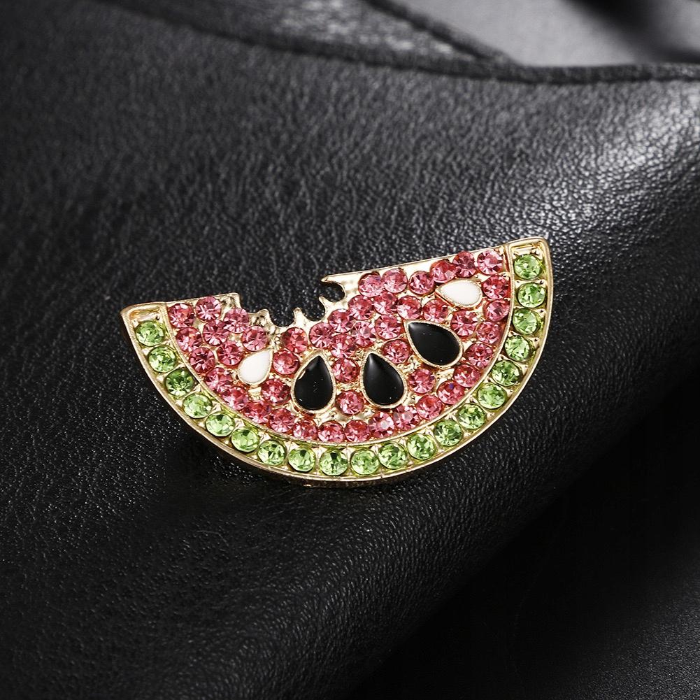 Broșă pepene verde cu zirconiu cubic