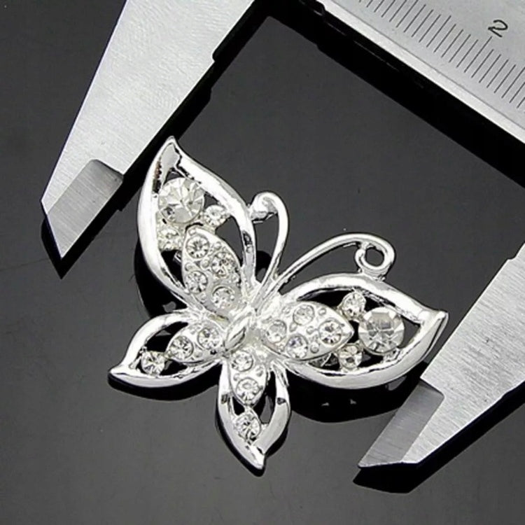 Broșă fluture din argint cu zirconiu cubic