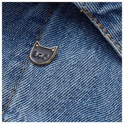 Broșă de pisică din aur negru