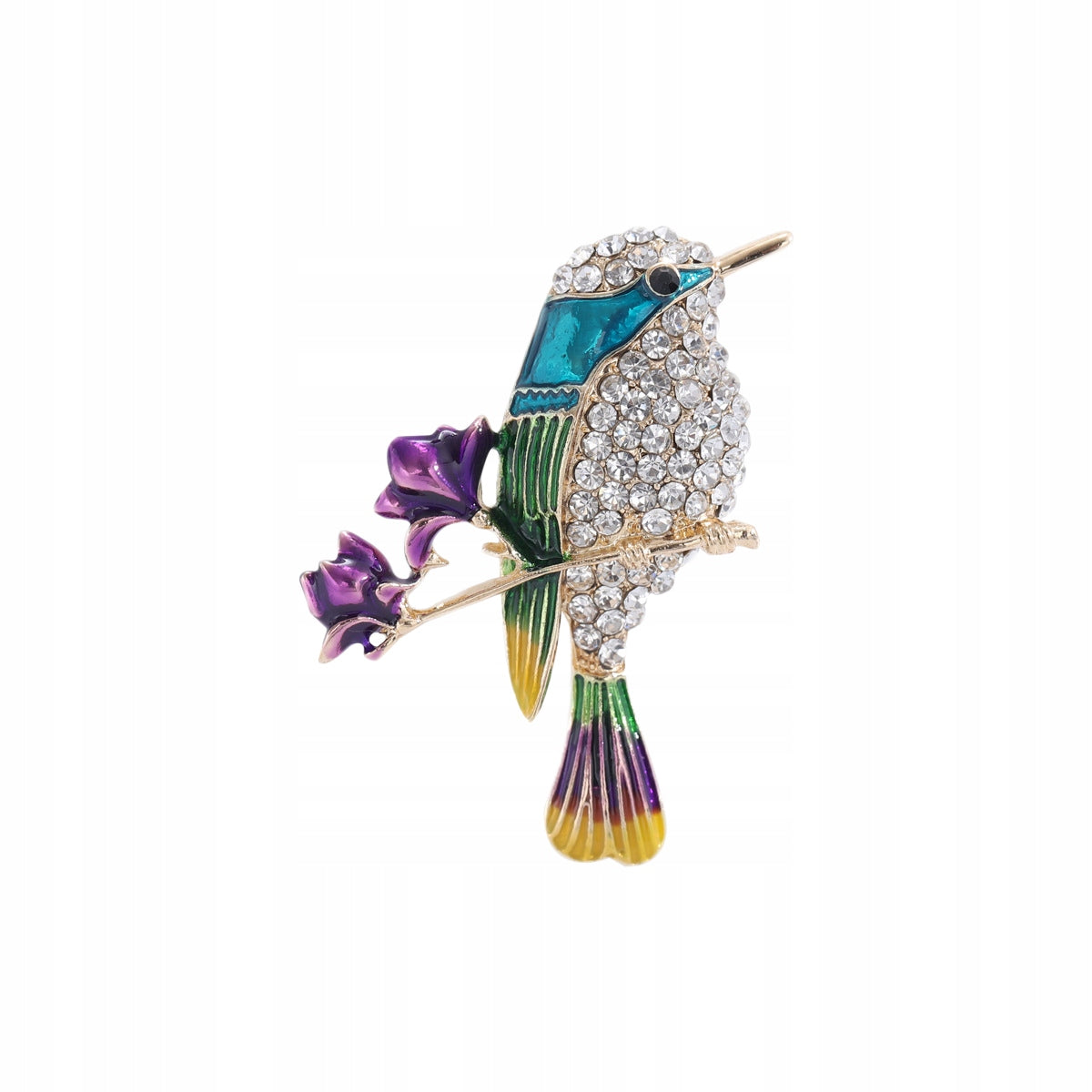 Broșă PINETS Flori de pasăre albastre Pietre decorative