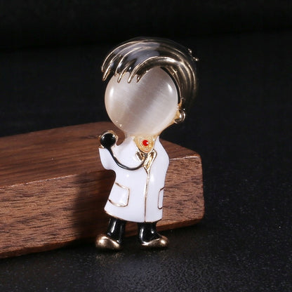 Doctor cu broșă stetoscop