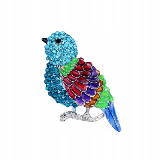 Pasăre porumbel - broșă cu zirconii colorate