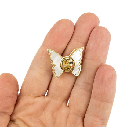 Fluture cu zirconiu cubic - broșă placată cu aur de 14K