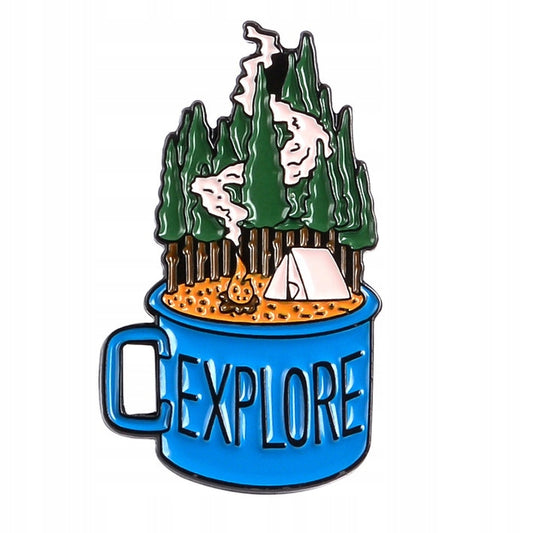 Cană Explore cu broșă cu vedere la pădure
