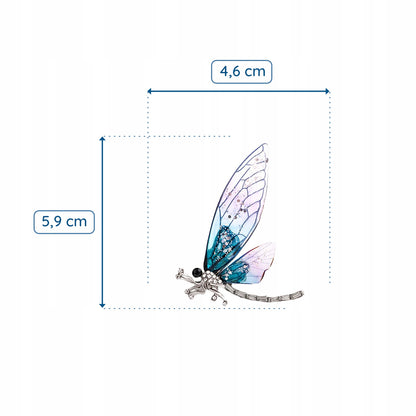 Libelulă cu aripi colorate din rășină - broșă
