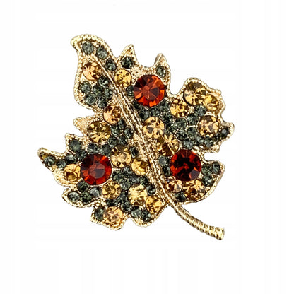 Broșă cu foiță de aur și zirconiu cubic