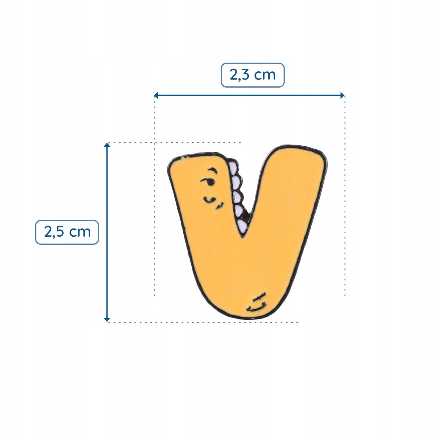 Litera V cu dinți - ac galben