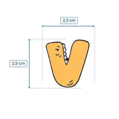 Litera V cu dinți - ac galben