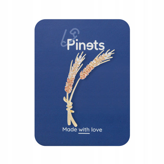 Șuvițe de grâu - broșă placată cu aur de 14K cu zirconiu cubic